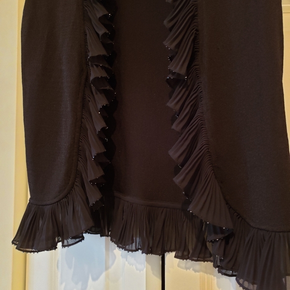 Kay Unger Sleeveless Vest w/ Beaded Ruffle - Picture 5 of 5